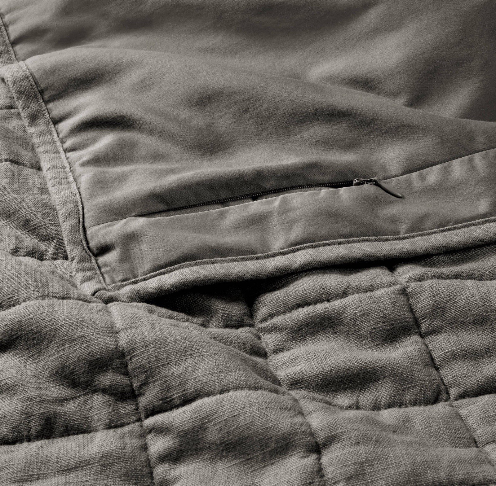 🥥 Casaluna Standard Heavyweight Linen Blend Quilt Pillow Sham Dark Gray🆕 gallery