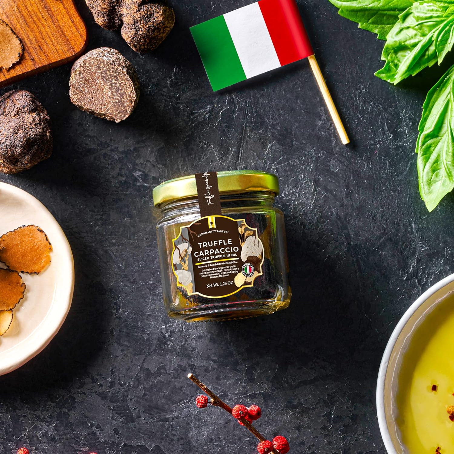 Black Truffle Slices Carpaccio In Olive Oil 1.23 oz Jar Product Of Italy gallery