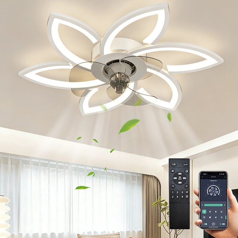 Low Profile Ceiling Fans with Lights & Remote,Dimmable Flush Mount Ceiling Fan gallery