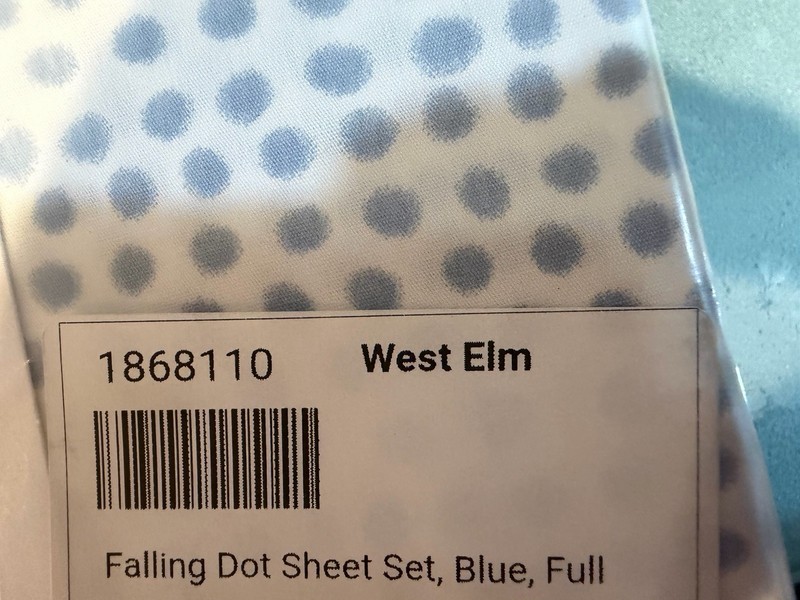 West Elm Falling Dot Sheet Set blue full New w tags gallery