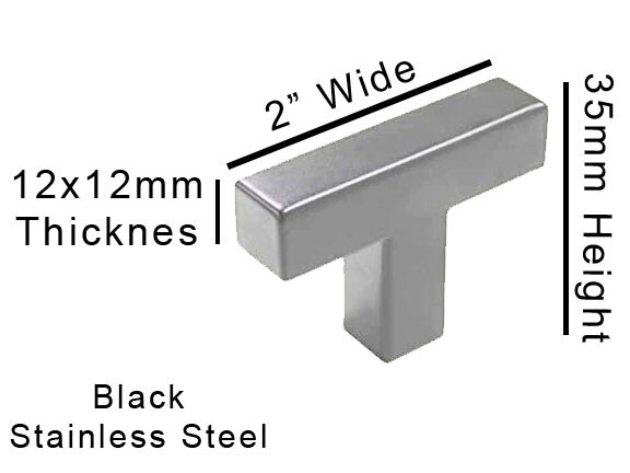 Square Bar Pull Handle Kitchen/Bathroom Cabinet Hardware Modern Black/Nickel KPT gallery