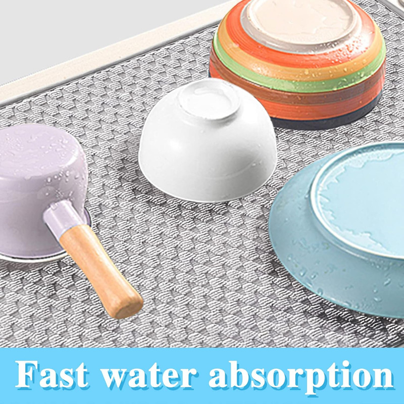 2 Pack Microfiber Dish Drying Mat,24*17 inch Absorbent Dish Drainer Kitchen Coun gallery