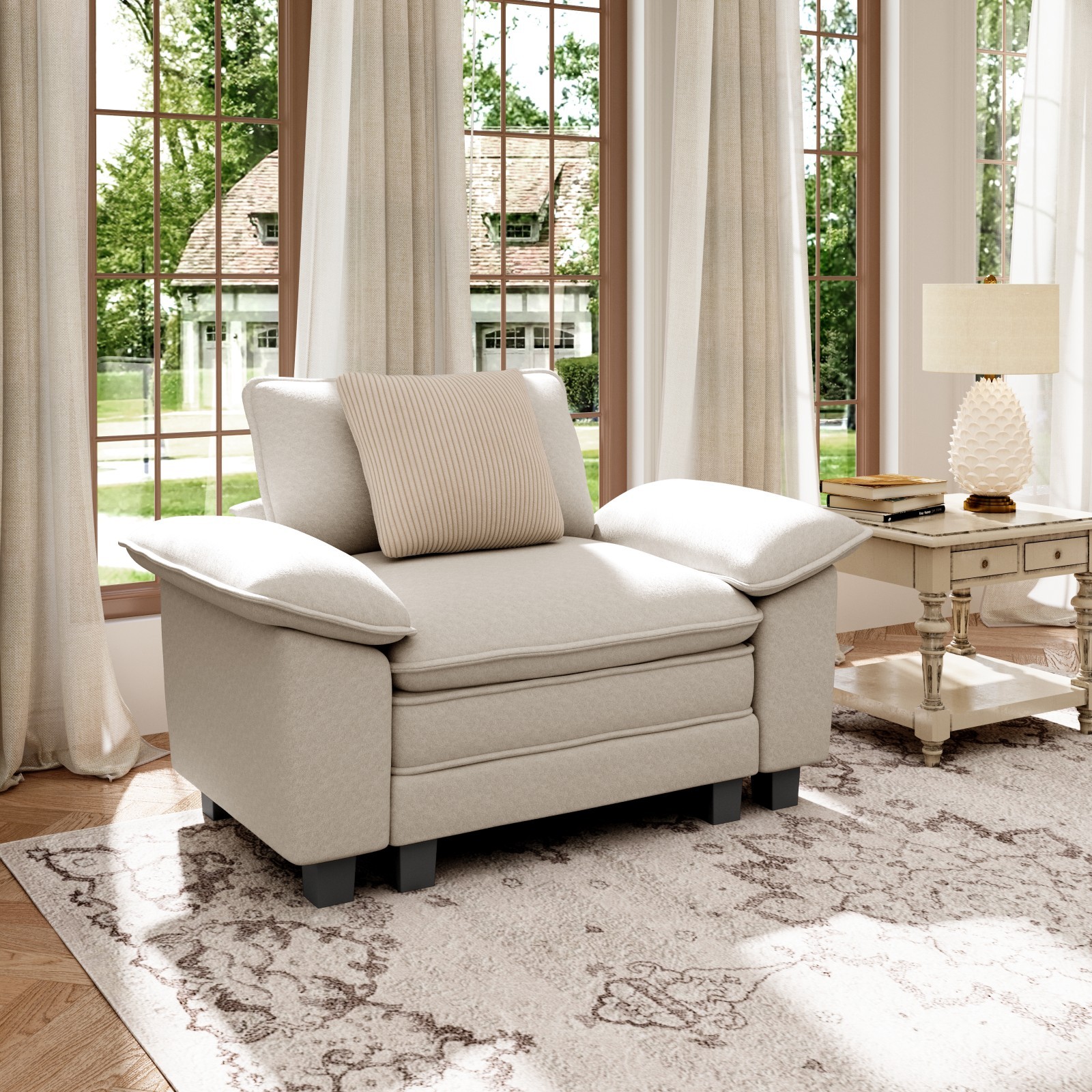 Modular Sectional Sofa Chenille Cloud Couch with Chaise and Cushion 1/4/5/6-Seat gallery