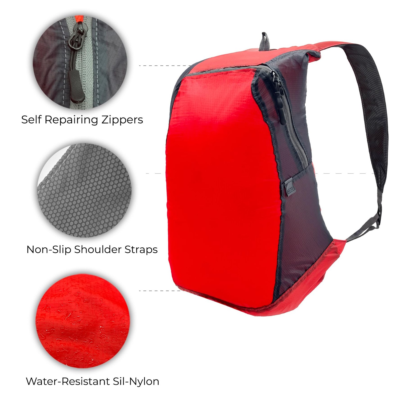 's Packable Daypack, Hiking Camping Backpack, Ditty Bag, Red/, Size 2