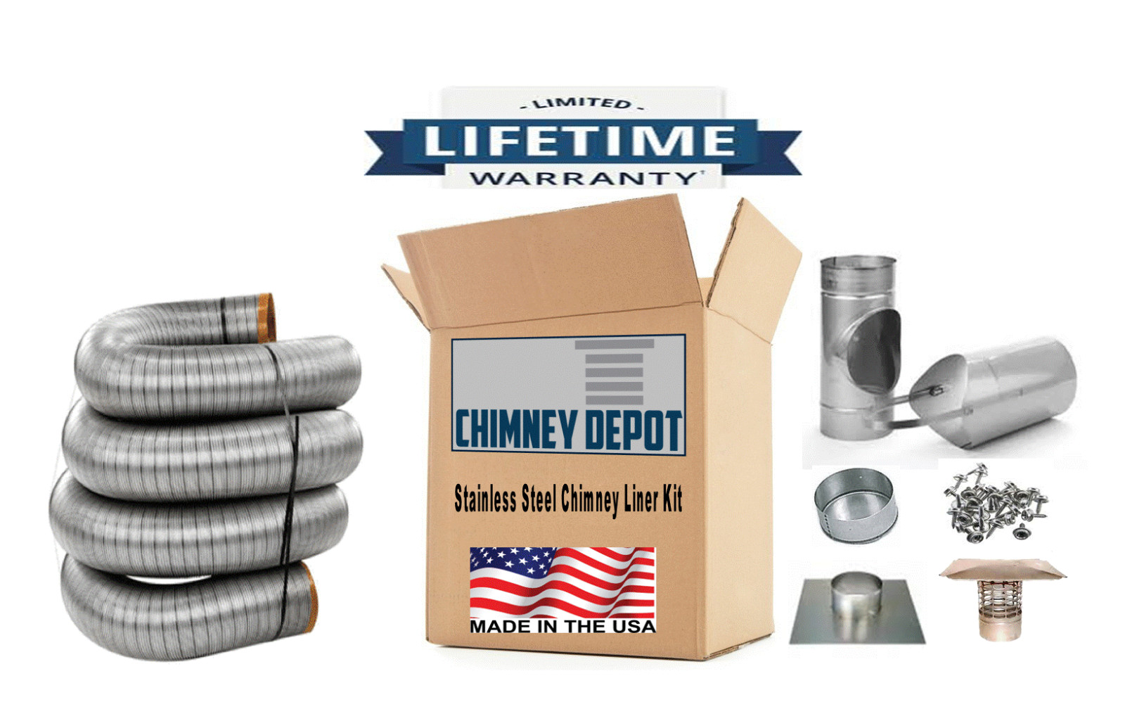 6 INCH DIAMETER SMOOTHWALL STAINLESS STEEL CHIMNEY LINER KITS gallery