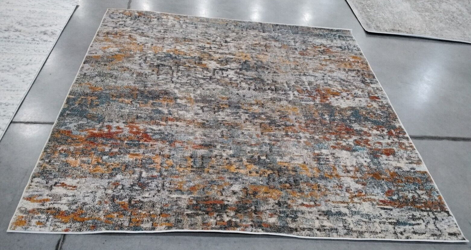 GREY / ORANGE 6'-7" X 6'-7" Square Flaw in Rug, Reduced price +++RTD MAD460F-7SQ gallery