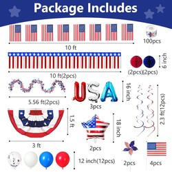 46PCS Patriotic Parade Decor Kit USA 250th Anniversary Golf Cart Boat Bike Decor gallery