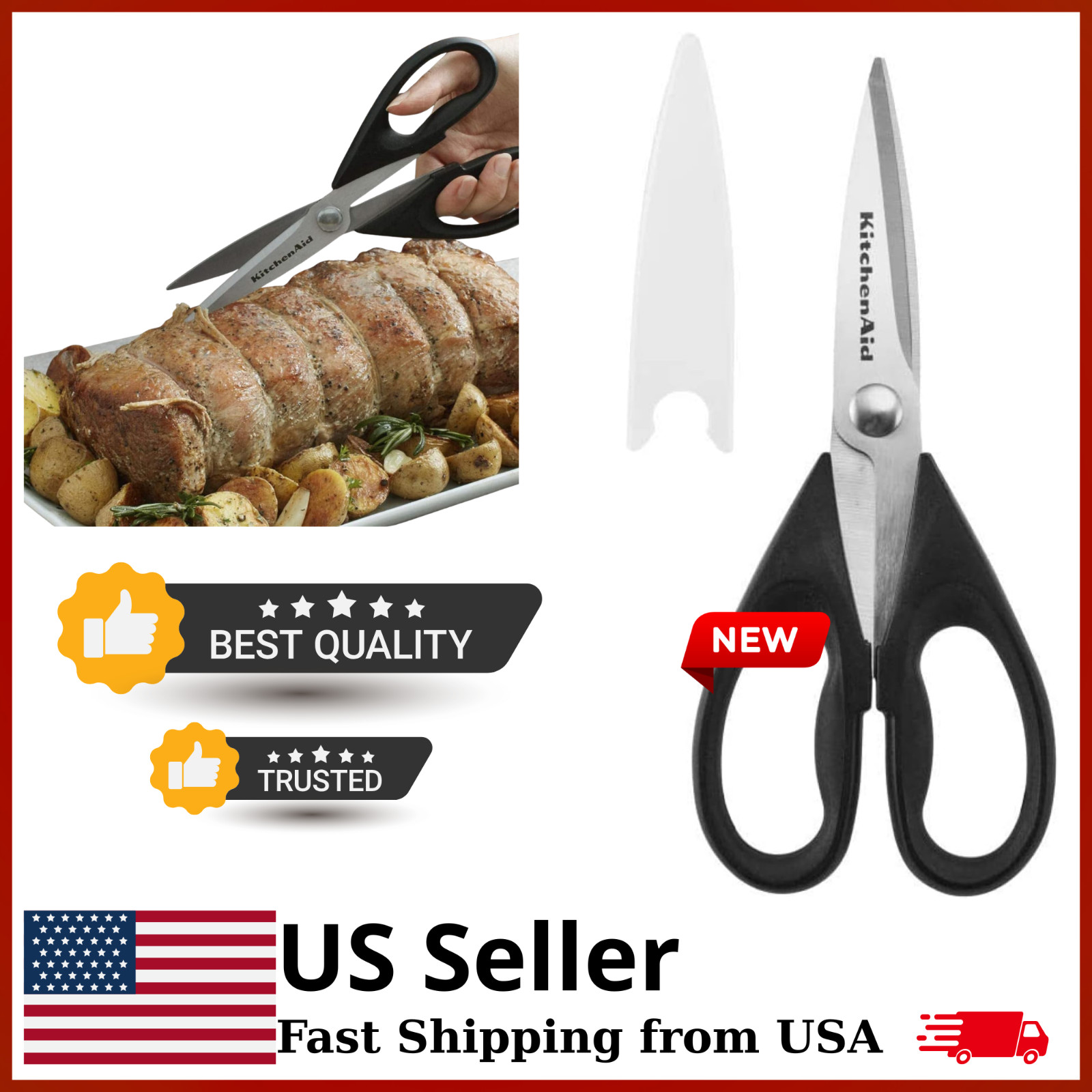All Purpose Kitchen Shears with Protective Sheath Durable Stainless Steel Scisso gallery