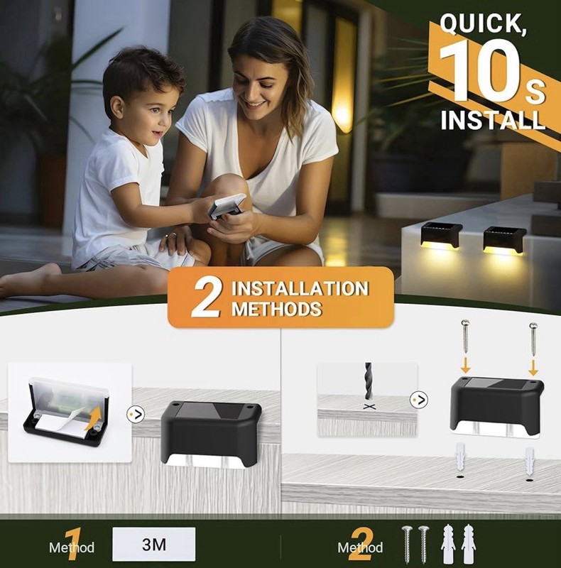 32 Solar Deck Lights Outdoor Waterproof LED Deck Stair Fence Lights gallery