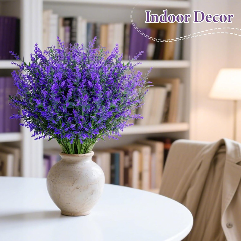 Artificial Lavender Flowers - 10 Pcs Artificial Flowers for Outdoors Faux Lavend gallery