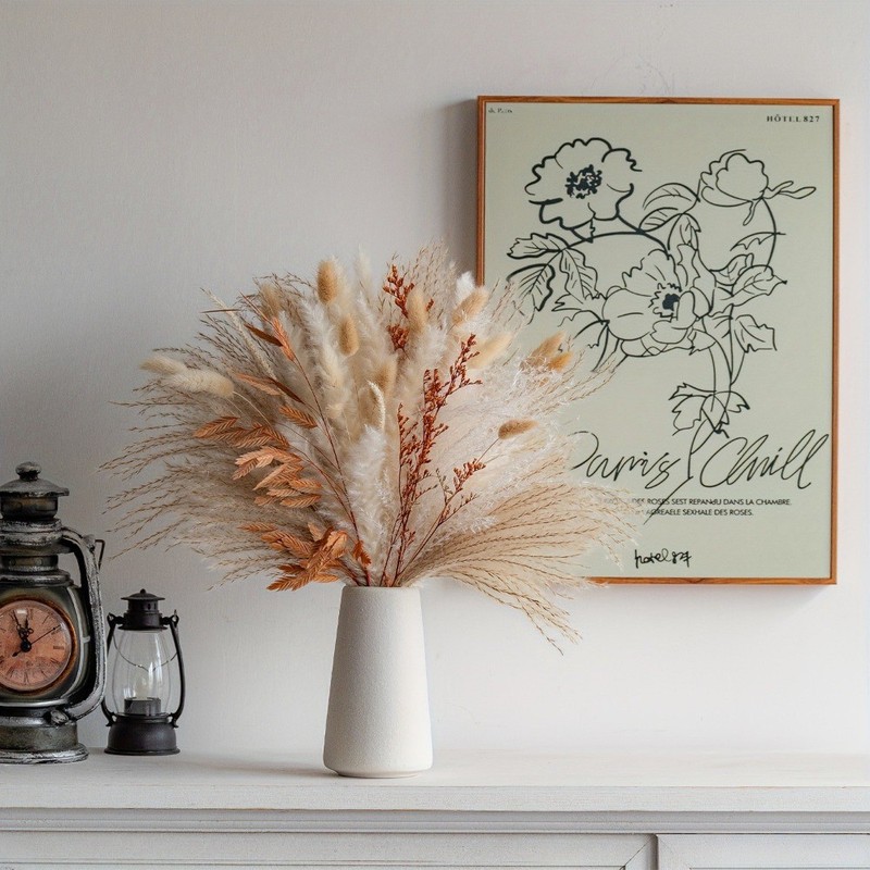 Natural Reed Dried Flower Dusting Broom Living Room Bouquet Decorative Piece gallery