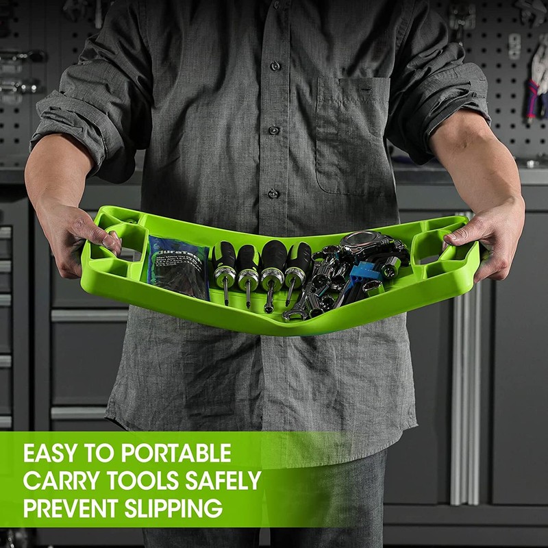 DuraTech Flexible Tool Tray 3PC Silicone Tool Holder for Household Storage Green gallery
