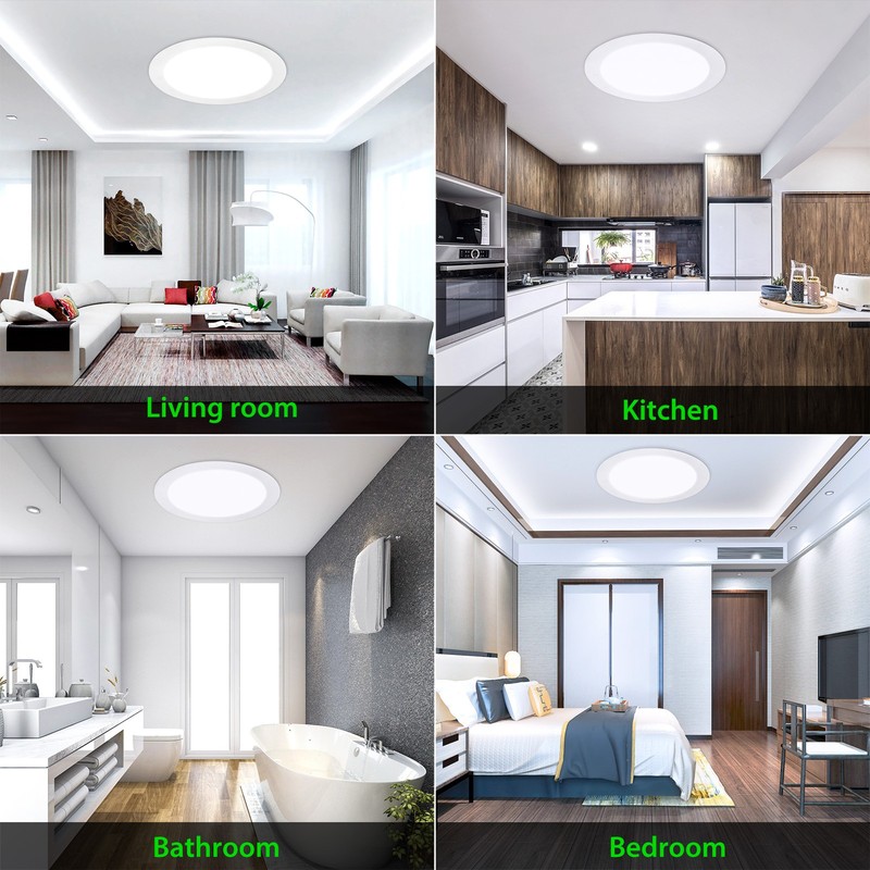 7Inch LED Ceiling Lights Ultra-Thin Recessed Retrofits Kit 6000K Daylight 15W gallery