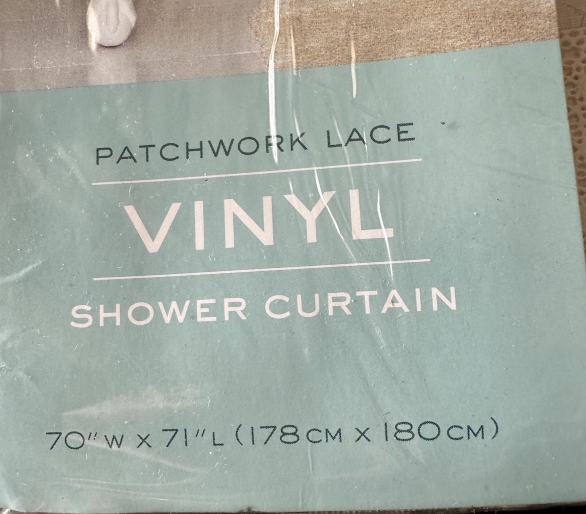 Martha Stewart Patchwork Lace Vinyl Shower Curtain New 2002 70x71 gallery