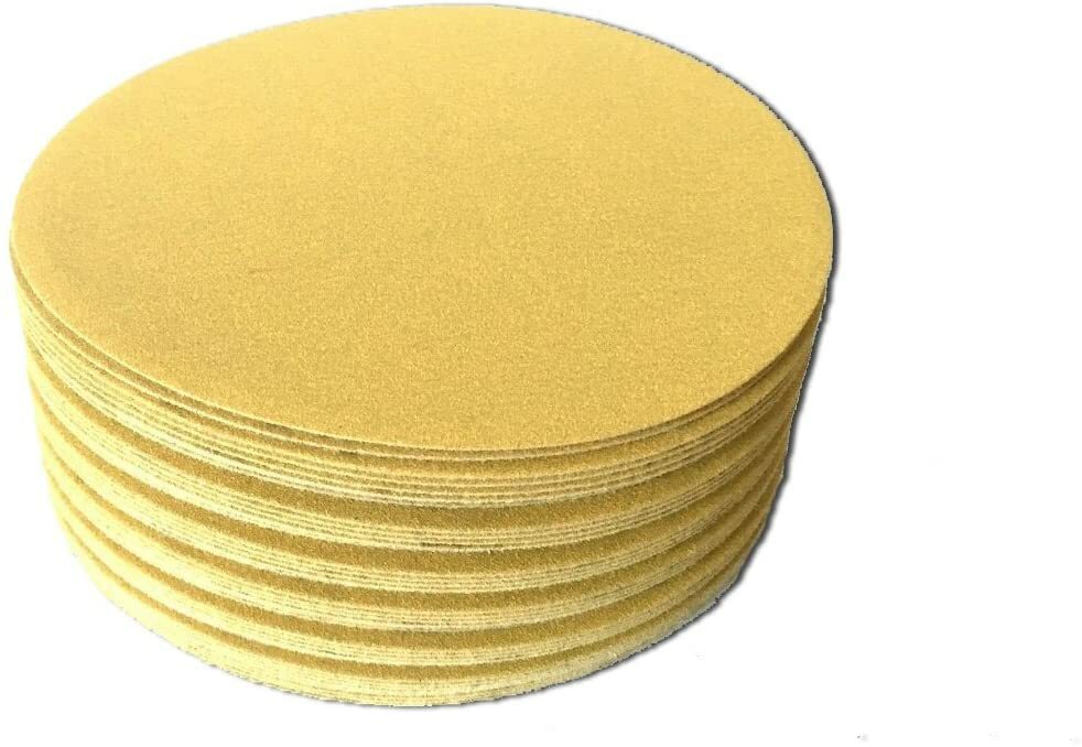 150PACK 150MM 6INCH GOLD SANDING DISCS NO HOLE SAND PAPER HOOK AND LOOP GRIT 280 gallery