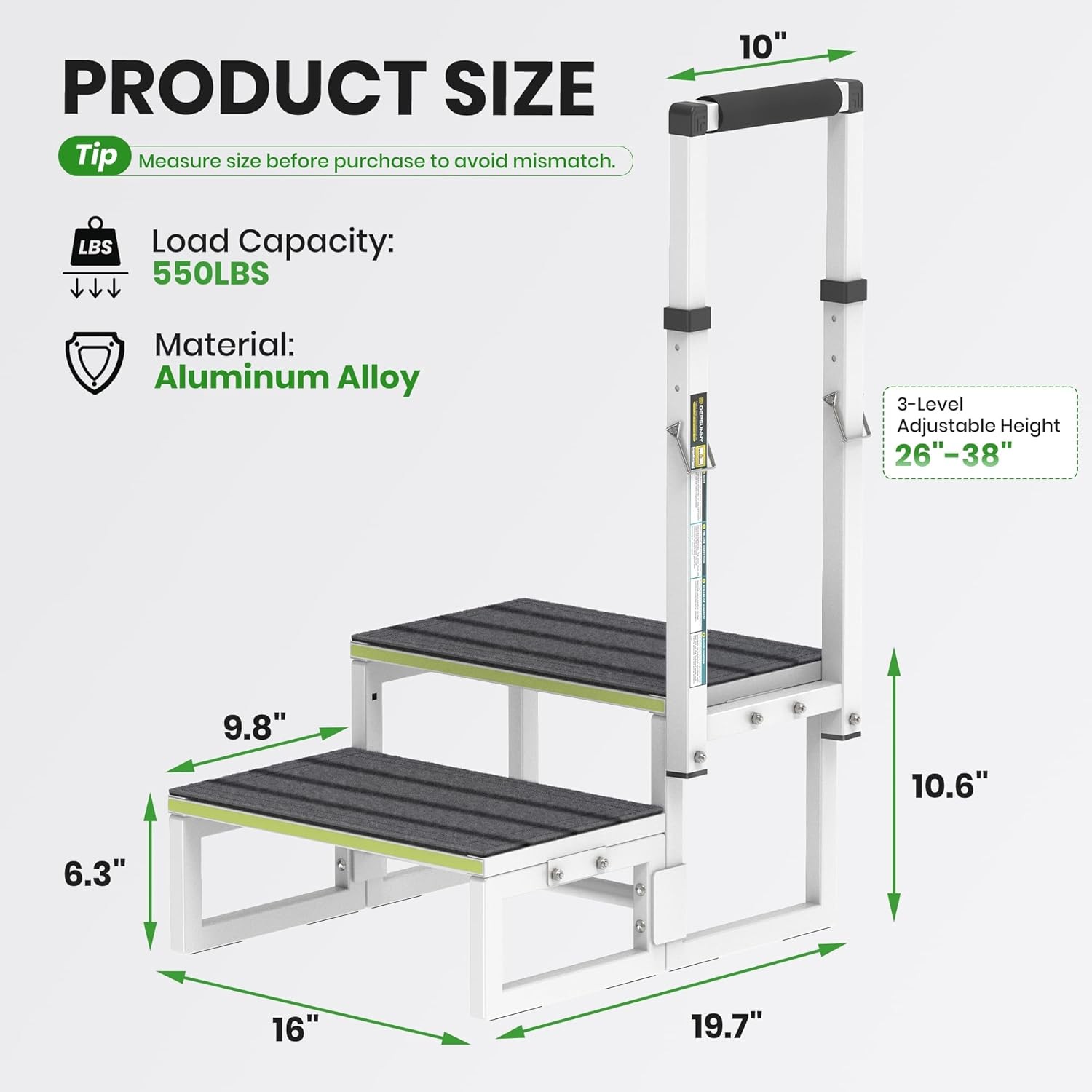 RV Steps with Handrail 26-38 Dual Side Setup Portable gallery