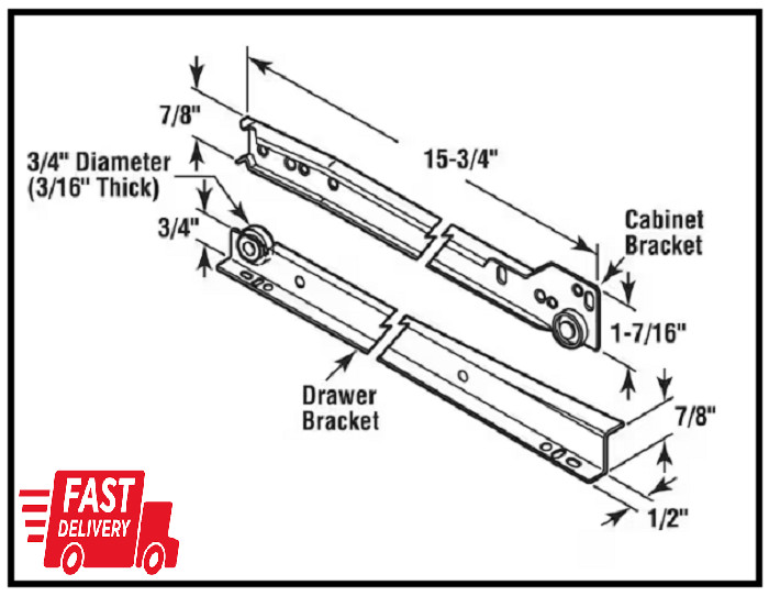 Self-Closing Design Fits Most Bottom/ Side-Mounted Drawer Systems-15-3/4" Steel gallery