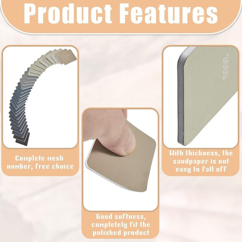 2 x 2 Inch Sanding Pads Micro Mesh Padded Sanding Pads Polishing Soft Mess Pen gallery