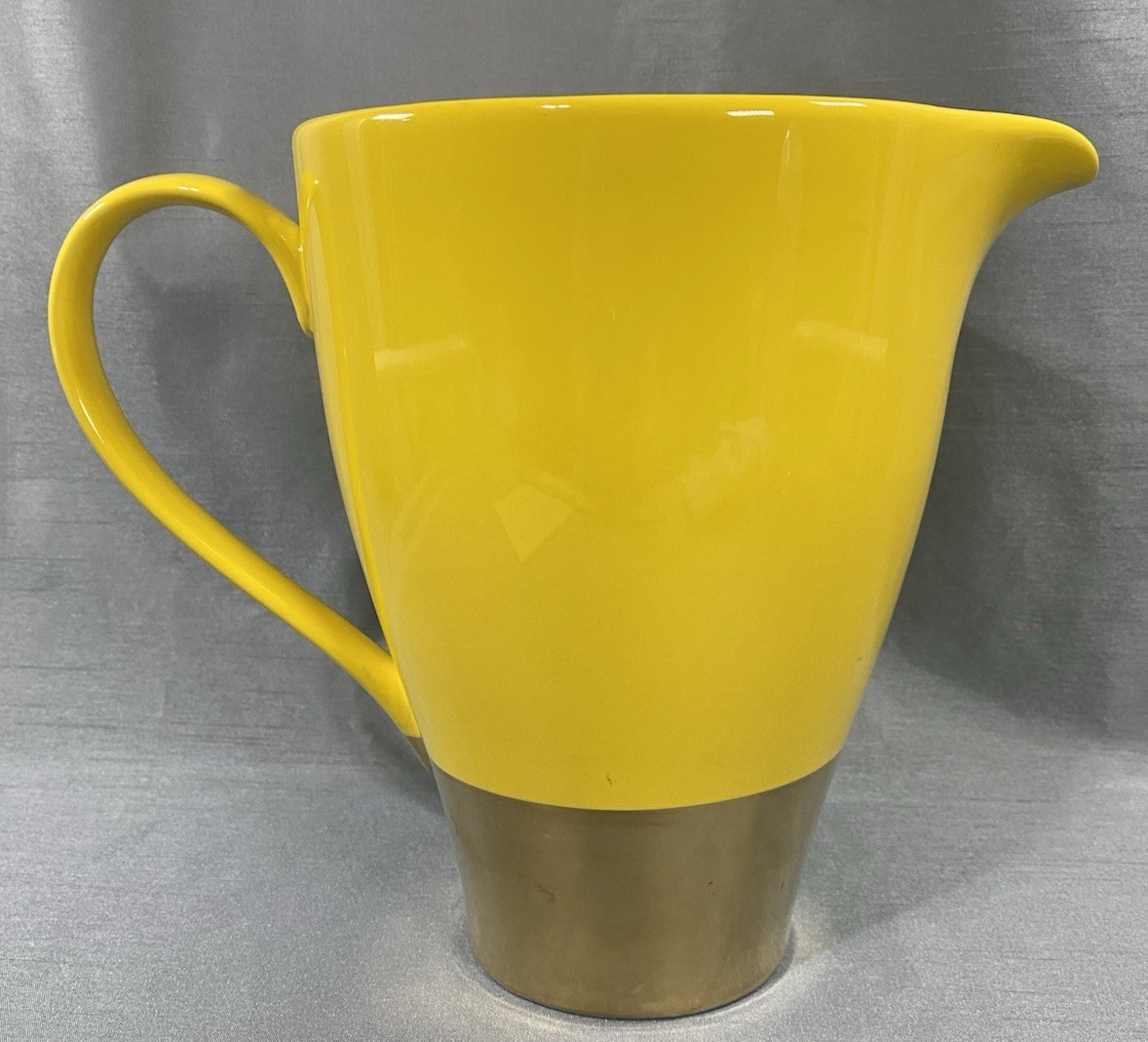 Classic YEDI 8-1/2” Yellow & Gold Mid Century Modern Pitcher 90 oz. gallery