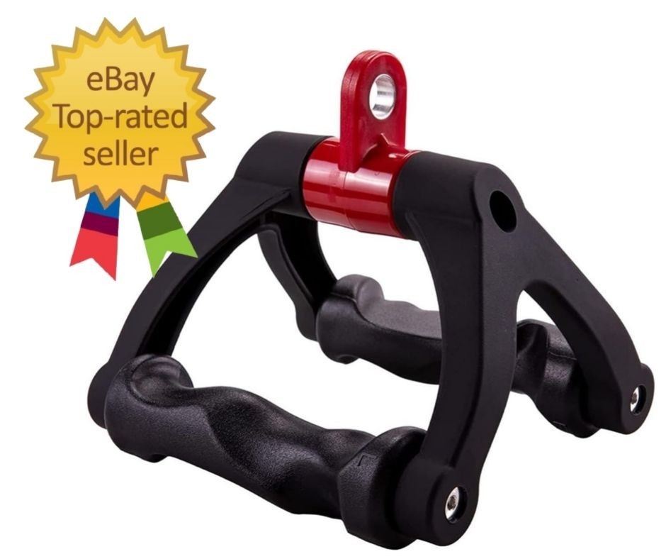 Double D Handle for Cable Machine - Ergonomic Row Handle Cable Attachment - Tria
