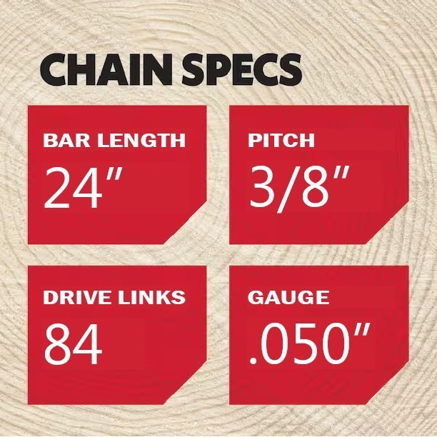 4-pack 24" Chains - Oregon PowerCut 72CJ084G (3/8" Pitch, .050" Gauge, 84 DL) 4 gallery