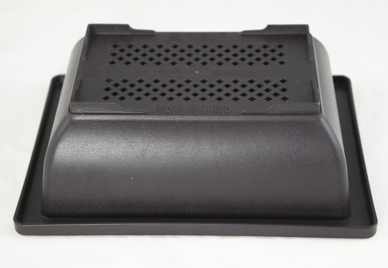 Rectangular Brown Plastic Bonsai Training Pot + Tray Set - 8.5"x 6.5"x 2.75" gallery