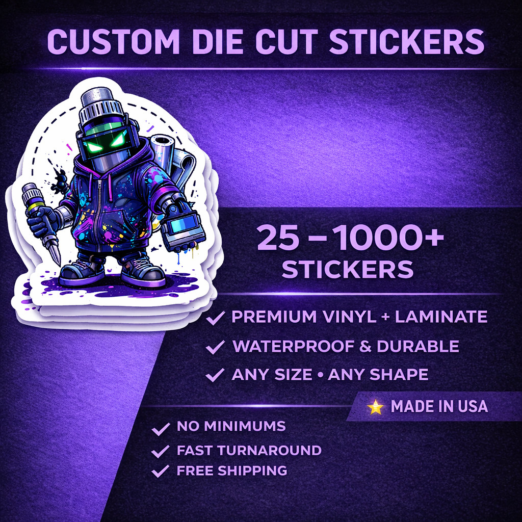 Custom Vinyl Stickers - Print and Cut Any Design and Shape -200 Sticker - 3 x 3 gallery