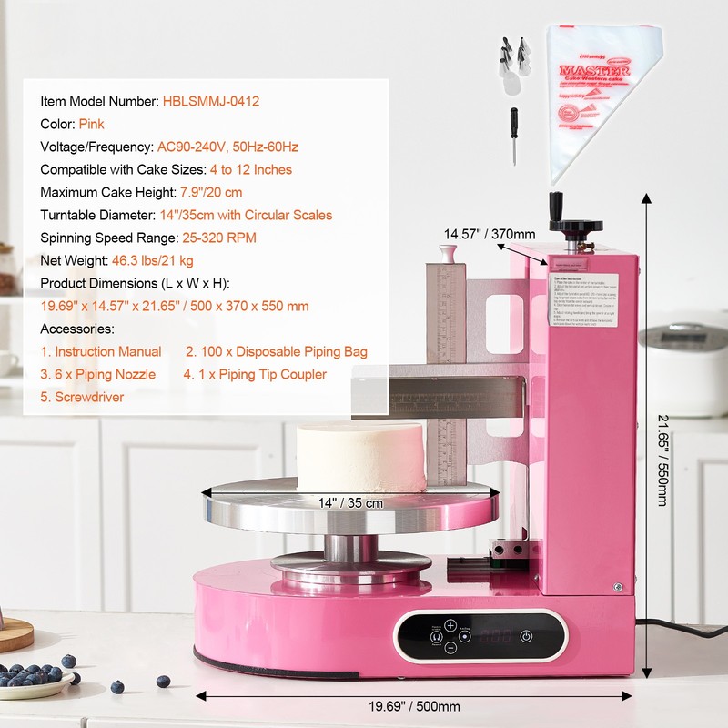 4-12" Cake Cream Decorating Machine Cake Spreading Frosting Smearing Machine gallery
