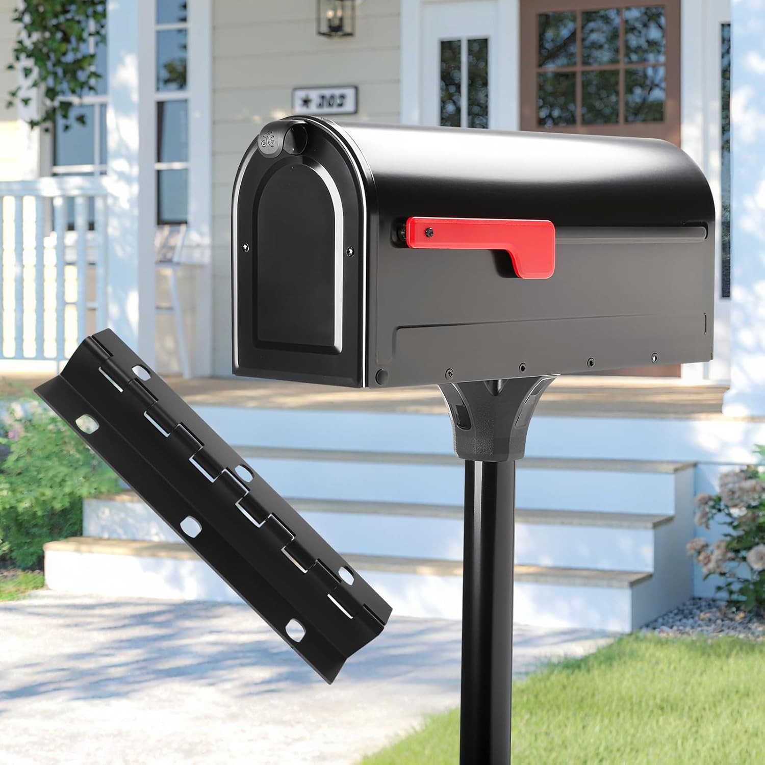 Mailbox Door Hinge,Mailbox Hinge Replacement Parts for 6.3"x1"x1", Black gallery