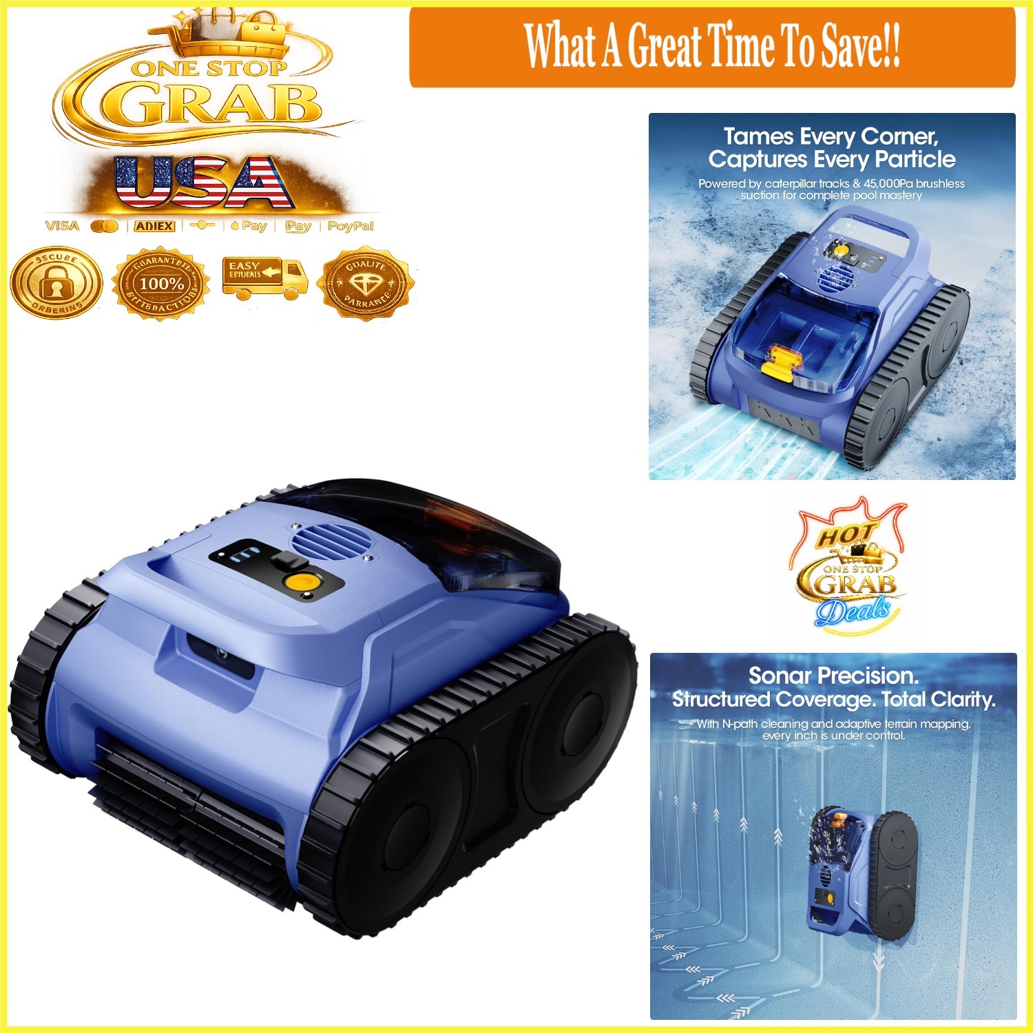 Cordless Robotic Pool Vacuum with Smarter Navigation 150Min Runtime Blue gallery