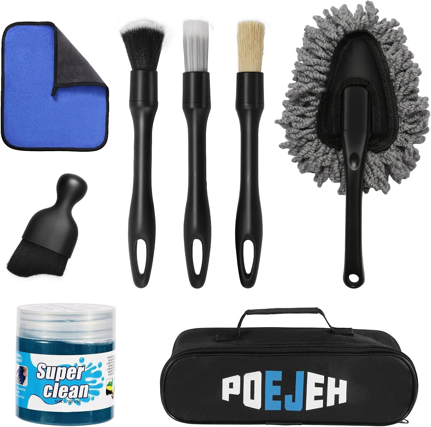 8-Piece Car Interior & Exterior Cleaning Kit - 160g Gel (128% More Than 70g), Bo gallery