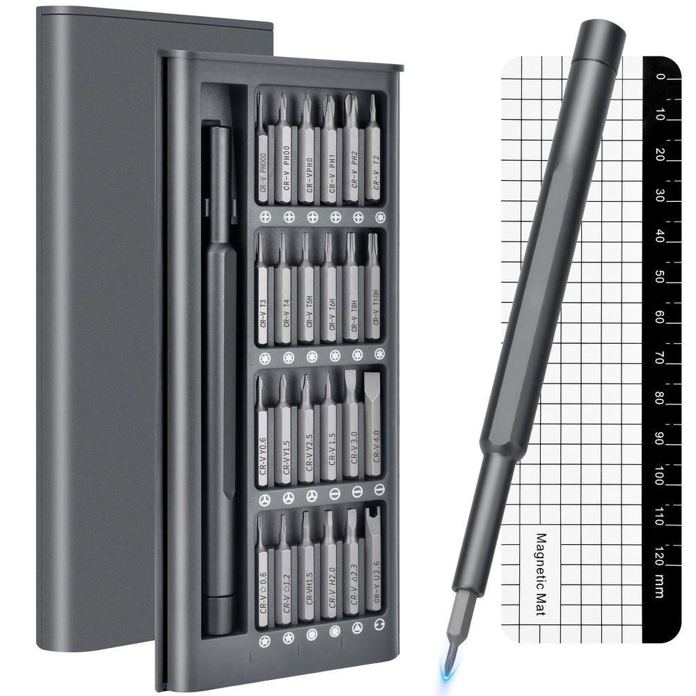 25-in-1 Mini Precision Screwdriver Set: Fathers day gift Stocking Black