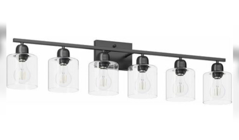 FAISHILAN 6-Light Bathroom Vanity Light 38in Black gallery