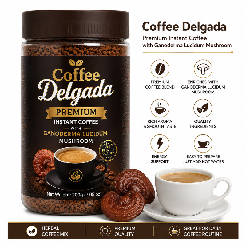 Instant Coffee Delgada with Ganoderma Mushroom Herbal Blend Premium Coffee Mix gallery