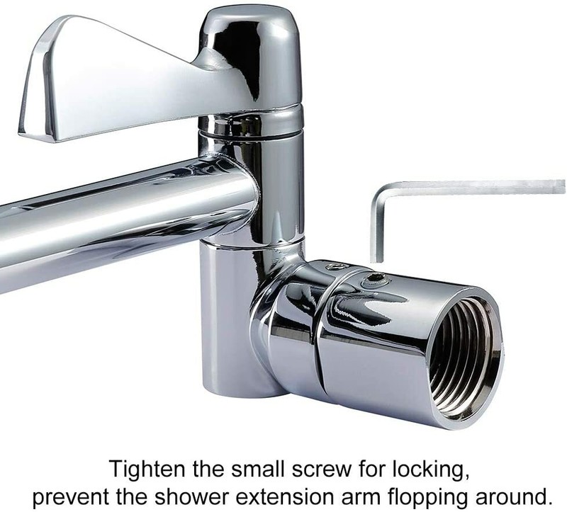 11" Solid Brass Shower Head Extension Arm with Lock Joints Adjustable Height gallery