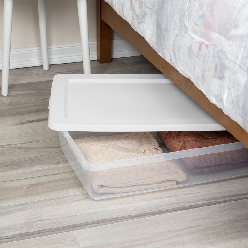 41 Quart Medium Storage Bin, Clear Plastic Underbed Storage Container gallery