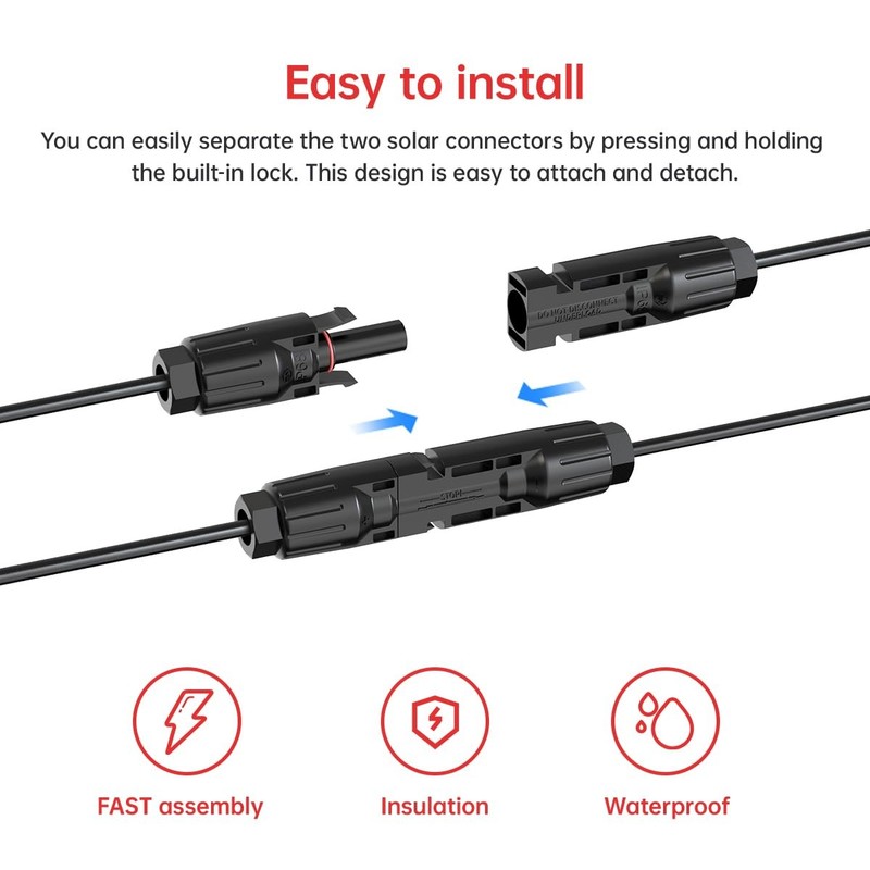 Aviation Plug to Solar Panel Cable, 12AWG 2FT Solar to Aviation Connector 12V... gallery