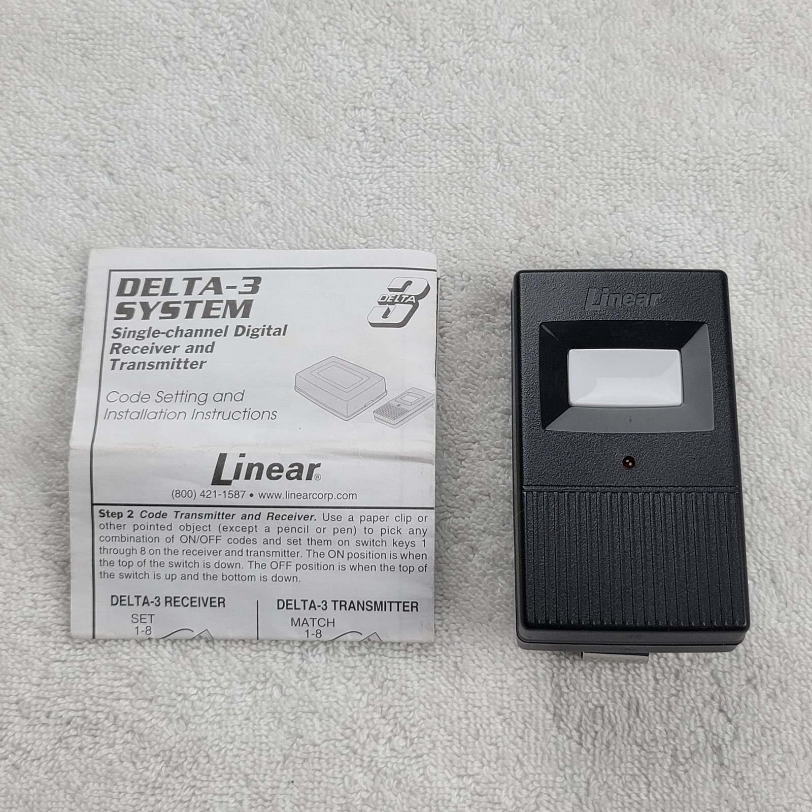 Linear Delta-3 DTD Garage Door Remote Transmitter 310MHz 8 Dip Switch Visor Clip gallery