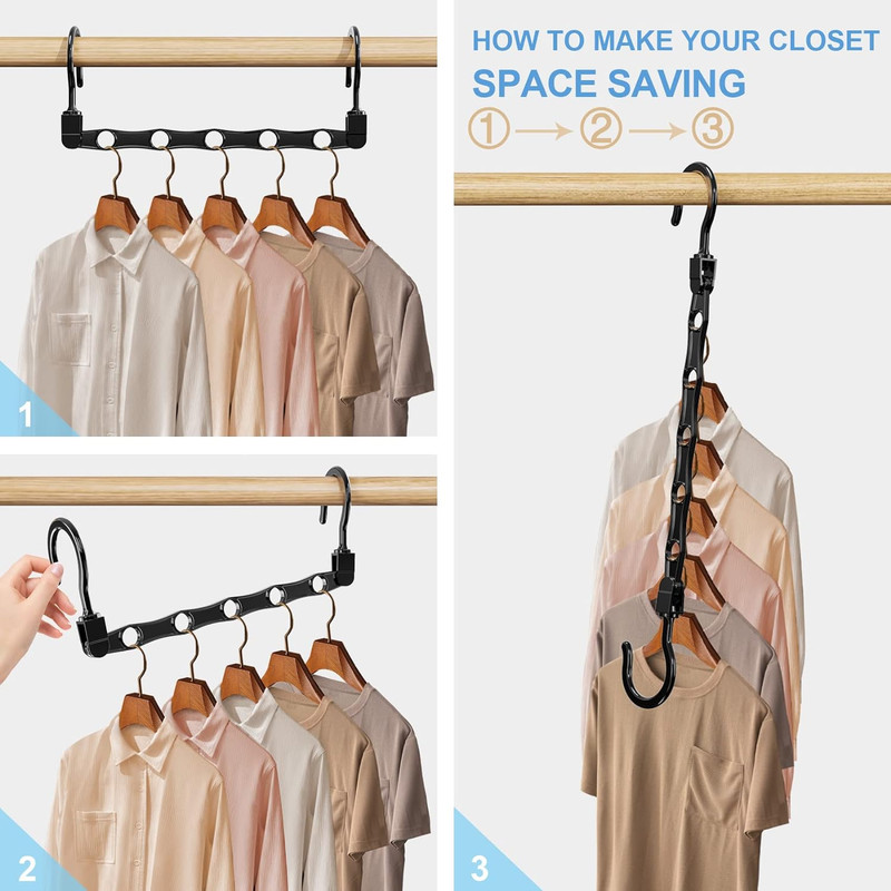 24 Pack Hangers Space Saving Magic Space Saver Storage Smart Plastic Clothes Han gallery