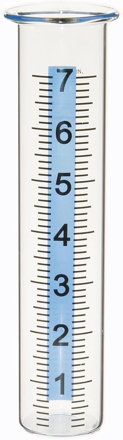 7" Capacity Rain Gauge Glass Replacement Tube with Lid Design for Yard Garden Ou gallery