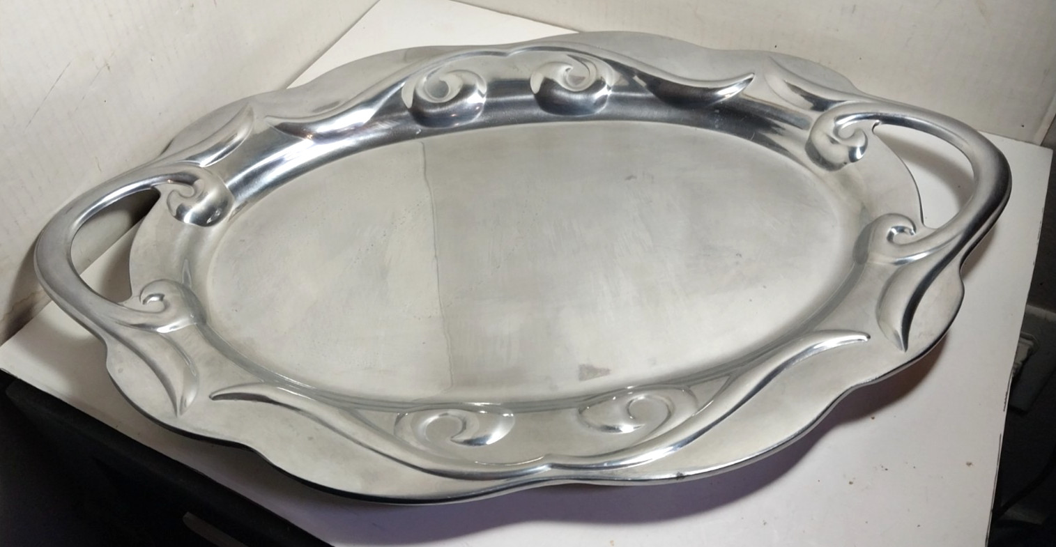 WILTON ARMETALE 20" SERVING PLATTER w HANDLES, FREE SHIPPING gallery