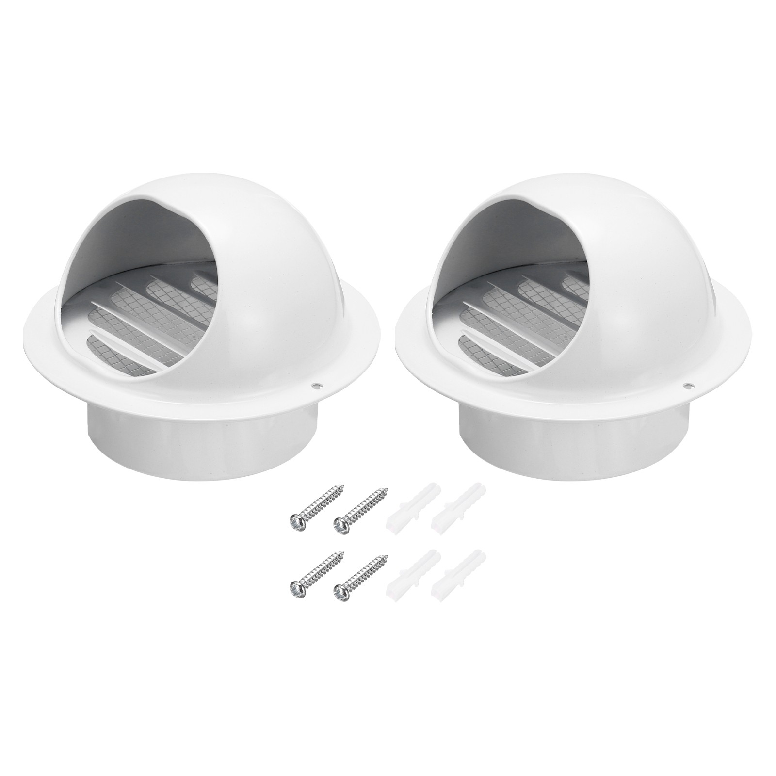 2Pcs 4 Inch Vent Round Cover Stainless Steel Exterior Wall Round Air Vent White gallery