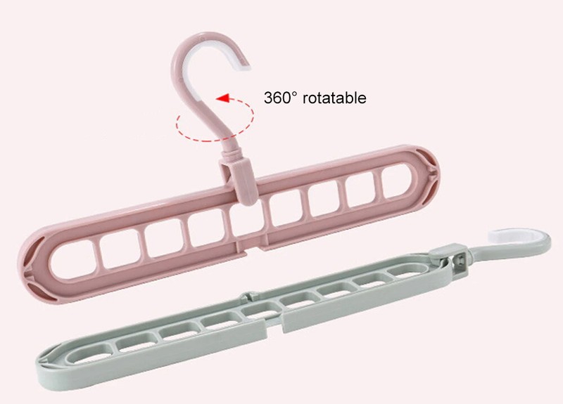 3D Folding Hanger 9 Hole Rotating Magic Closet Organizer Space Saver Saving Room gallery
