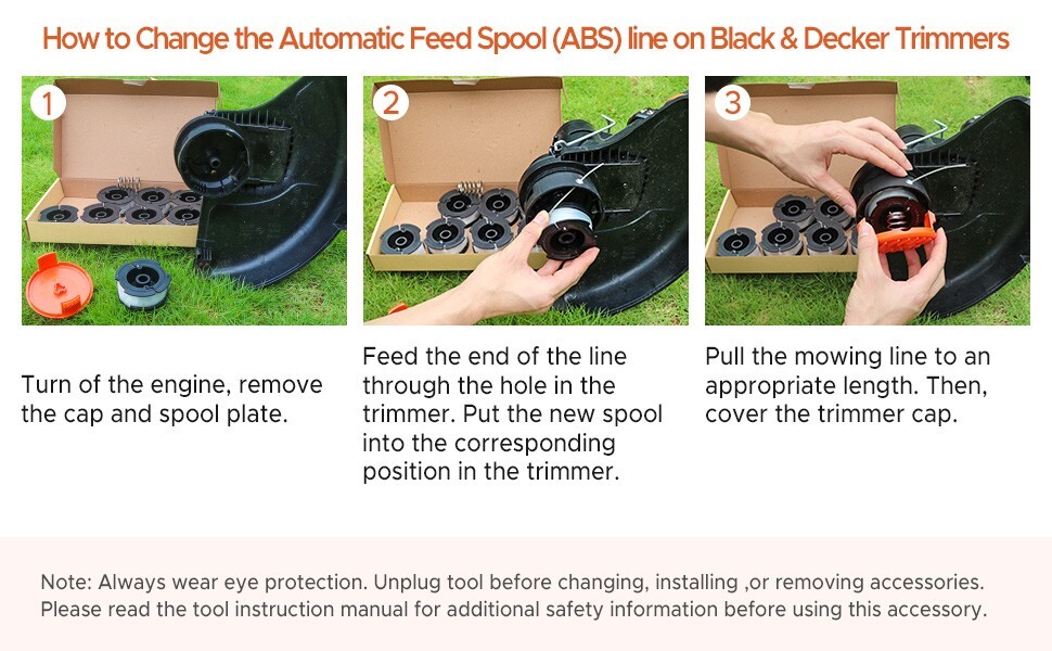 BLACK+DECKER AF100 Replacement String Trimmer Line Spool Weed Eater Edger-6PK gallery