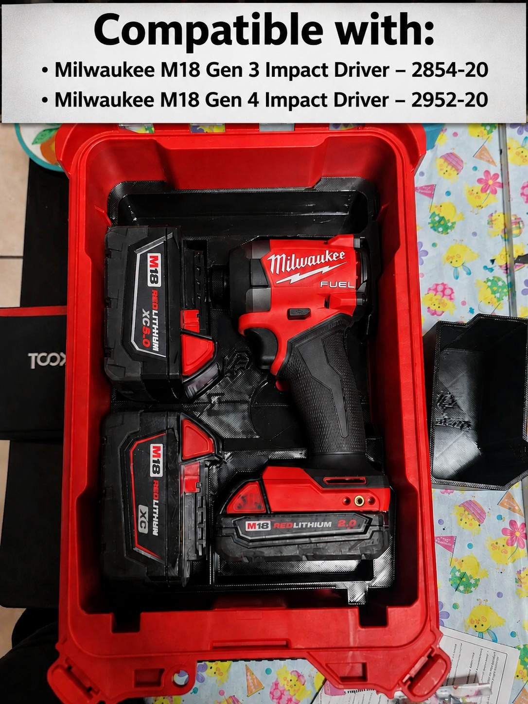 Milwaukee M18 Impact Driver PACKOUT Insert | Fits 2854-20 & 2952-20 | 48-22-8435 gallery