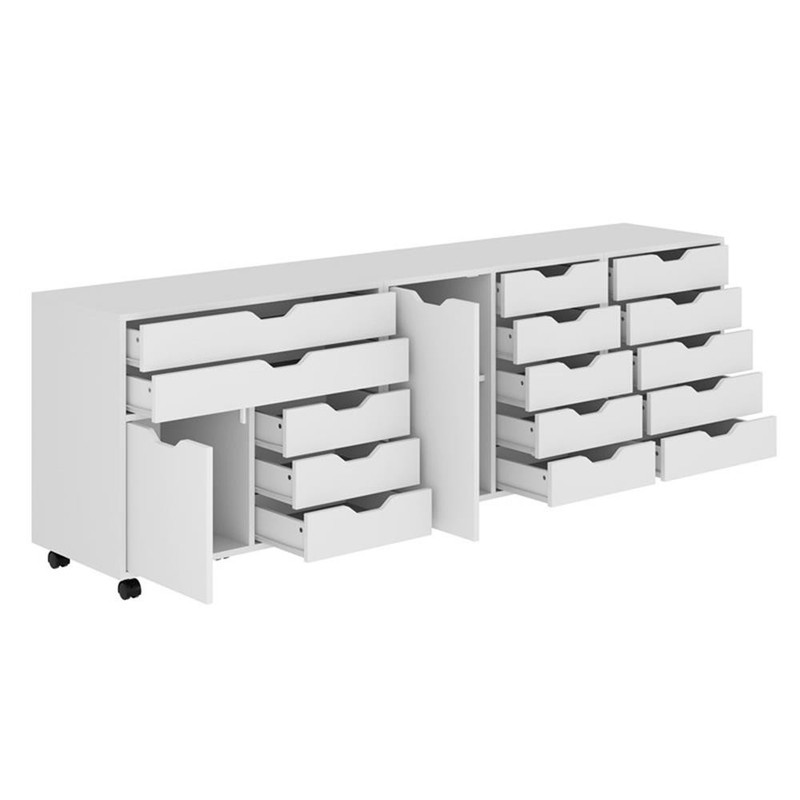 Winsome Halifax 3 PC Transitional Engineered Wood Storage Cabinet Set in White gallery