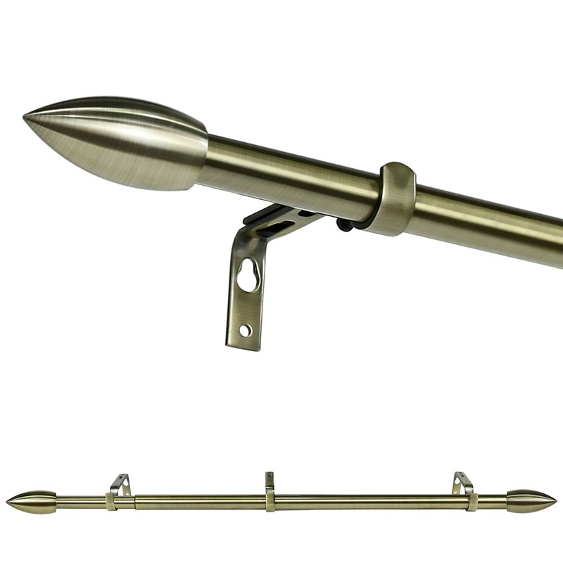 5/8“ Diameter Adjustable Bullet Single Curtain Rod Set, 28”-48“/48”-84“/84”-120” gallery