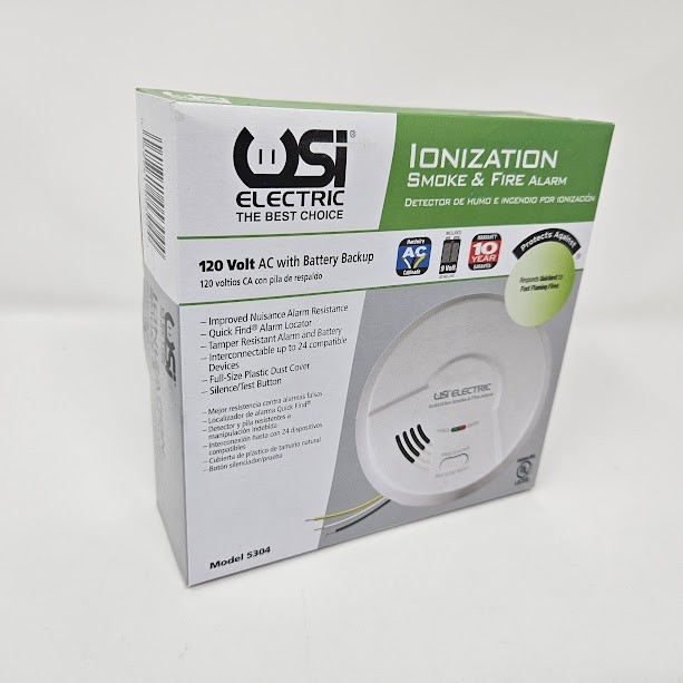 USI Electric 5304 Hardwired Ionization Smoke and Fire Alarm with Battery Backup gallery