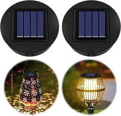 2 Pack Solar Light Replacement Top, Replace Solar Light Part for Lantern (Top 3.