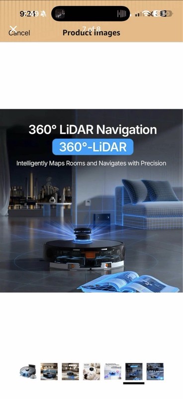 Generic Oryzom V8 Pro Robot Vacuum & Mop LiDAR 6000Pa HEPA 220min Black gallery
